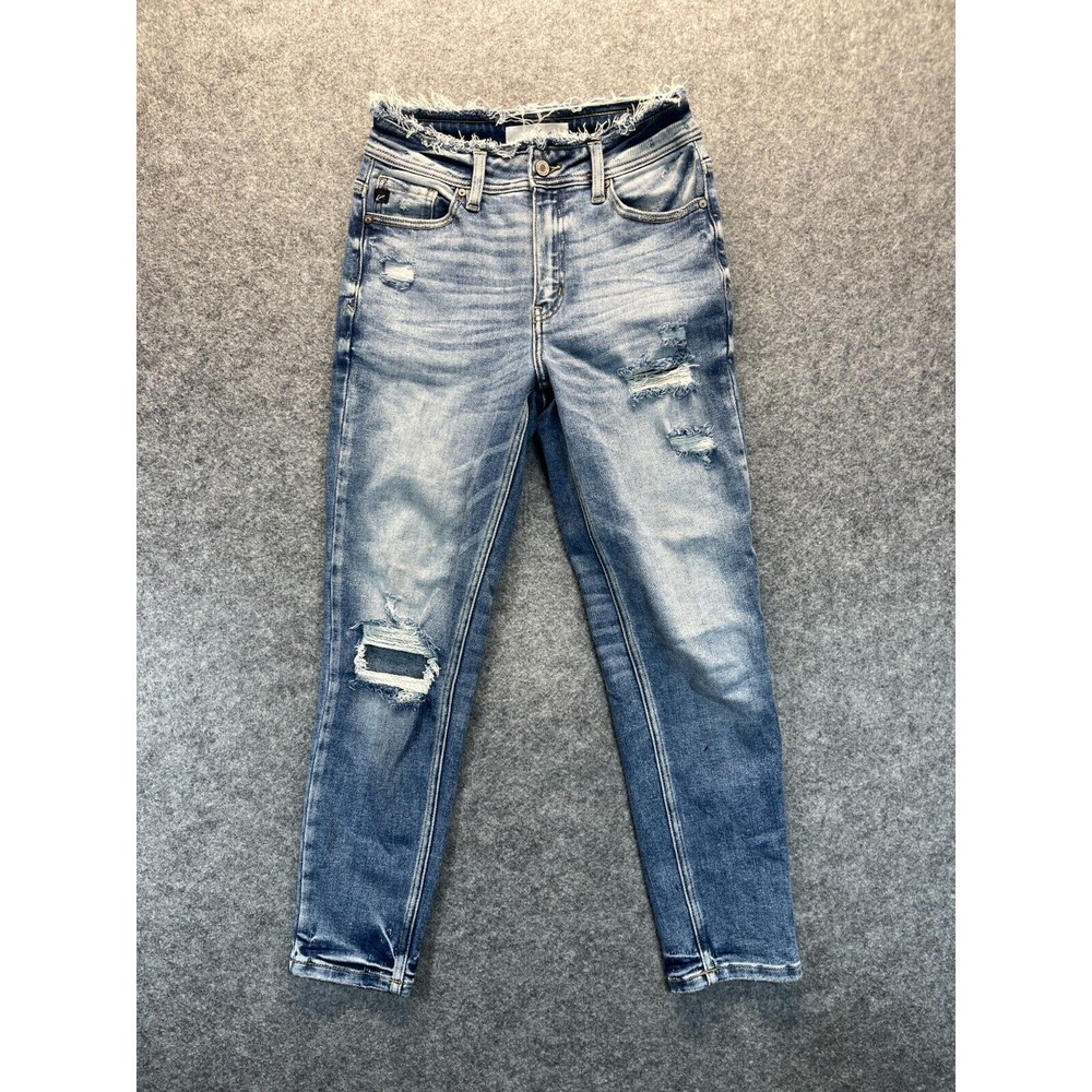 Kancan Womens Jeans Size 24 Clemence High Rise Distressed Mom‎ Jeans